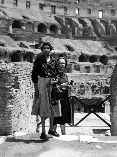 Roman Coliseum with Sarah Fountain 1960