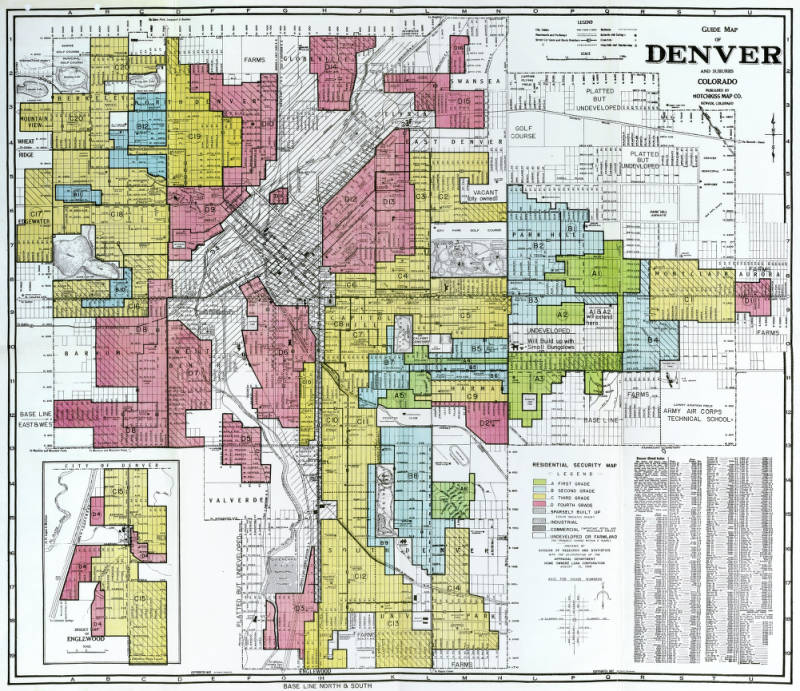 denver map New In Wh G 1938 Redlining Map Of Denver Denver Public denver map