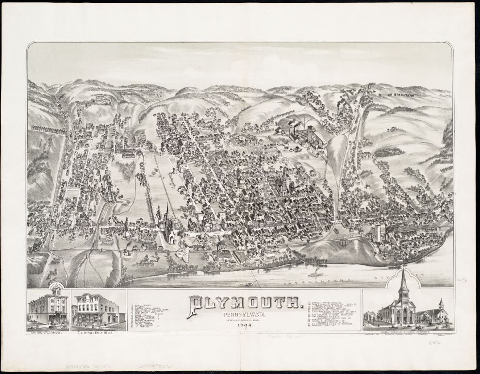 Figure 9. Map of Plymouth, PA. Note the Nottingham Breaker left of center.