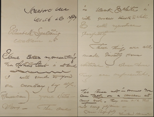 Winslow Homer letter