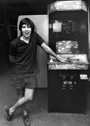 Mark Johnson, 13, with Dragon's Lair. 
