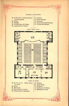 Page 31 with a diagram of the East Denver Turnverein theater/ballroom
