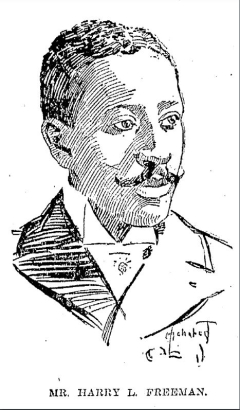 Illustrated portrait of Harry L Freeman