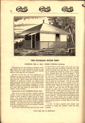 Colorado Tent Company Catalog 1923