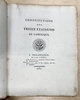 Constitutions des treize Etats-Unis de l'Amerique 