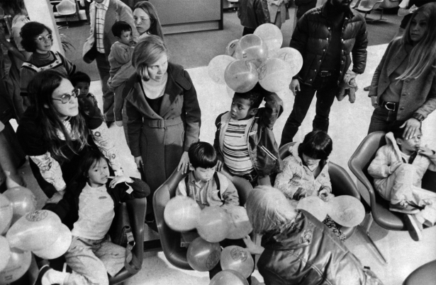 Vietnamese Orphans arrive at Stapleton Airport 1975