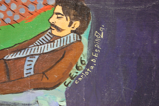 Close-up of signatures on Mexican Heroes
