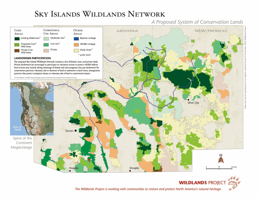 Sky Islands Wildlands Network map