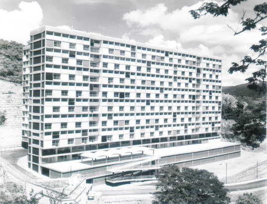 Large state-funded housing project built by oil money, 1955