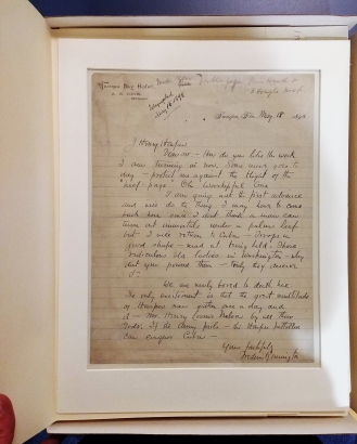 Remington letter to J. Henry Harper (editor, Century Magazine)