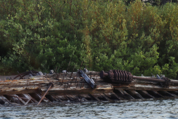 The EC Waters remains on Stevenson Island