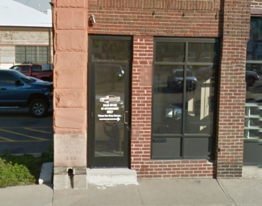 Original sandstone column and cornerstone