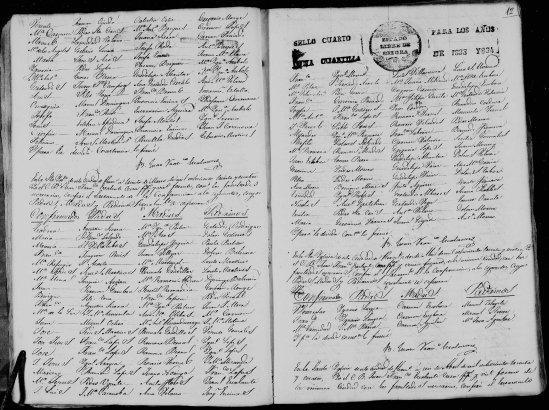 A page from the 1834 confirmation register in the Cathedral of Hermosillo, Sonora, Mexico. Image courtesy of FamilySearch.