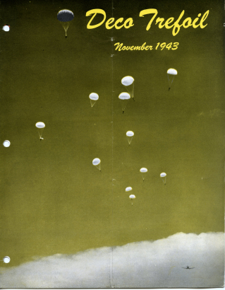 U. S. Army paratroopers over Denver's Municipal Airport in an Independence Day demonstration.