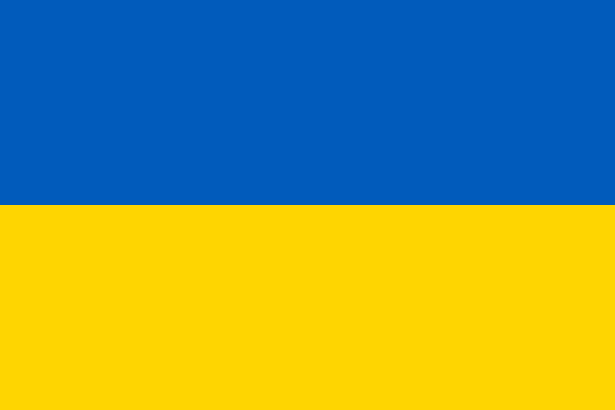 Ukranian striped flag with blue on top and yellow below