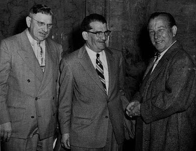GeBauer (left) and Newton (right) with their attorney - Denver Post - March 30, 1953