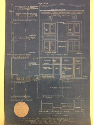 Front Elevation blueprint for the Harker Building