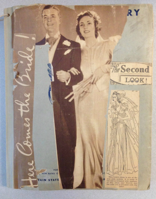 Wartime bride scrapbook cover. Scrapbook made from old telephone book. Gertrude Reasor Papers (WH883) 
