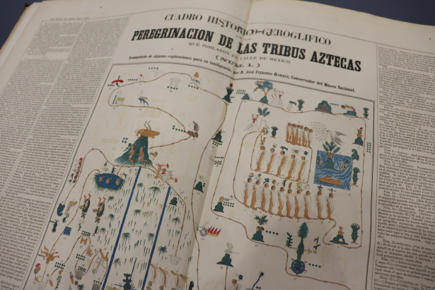 A section at the end of the book describes the journey the Aztecs took before settling in the Valley of Mexico.