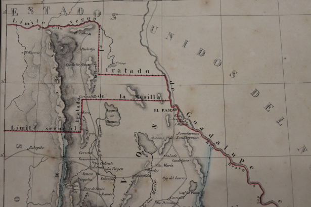 A detailed view of the U.S.-Mexico border showing boundary changes.
