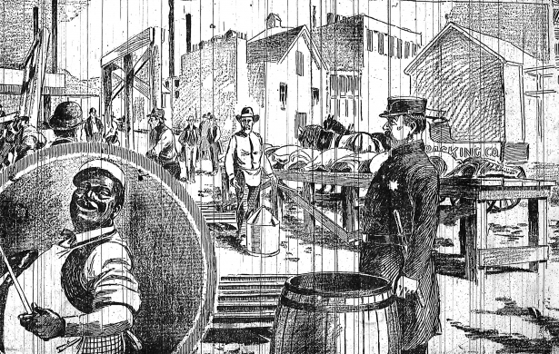 A chef smiles, a policeman stands tall, and a man tends to horses