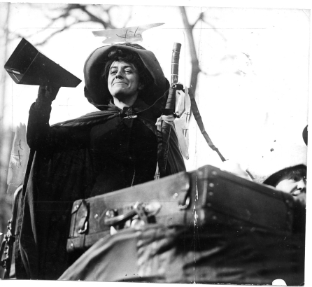 "General" Rosalie Jones giving the marching order 2-16-1913 [Suffrage]