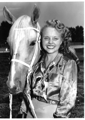 Mariolive Zavislan Beauty and the beast again step from fairyland. This time they are Miss Mariolive Zavislan and her five-year old Palomino, "Stardust 2," from Penrose. Mariolive has been chosen by the Fremont County Saddle Club to represent 