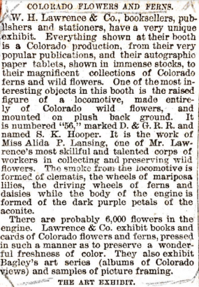 Newspaper clipping on Miss Lansing's work