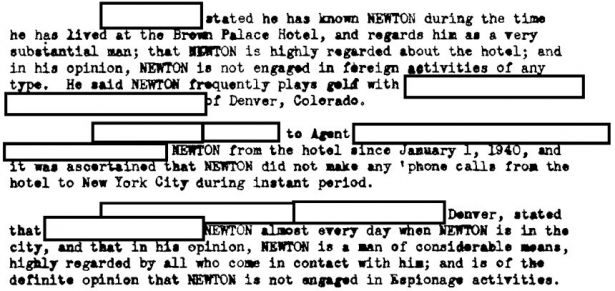 Character References - FBI Freedom of Information Act File