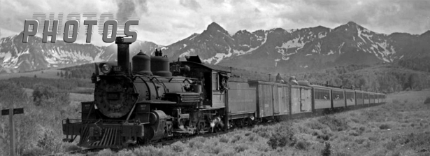 D&RGW Freight train westbound at Dallas Divide, near Ridgeway, Colorado
