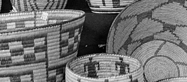 Display of Papago- Pima baskets