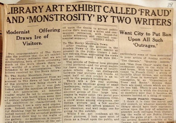 Article in response to the 1919 Armory Show