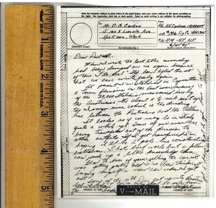 Printed Victory Mail - Actual Size