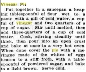 Vinegar Pie Recipe