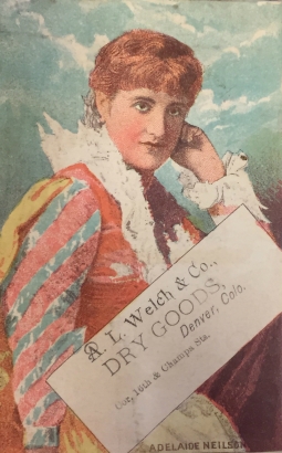 Advertising card for A. L. Welch & Company Dry Goods. Part of the Advertising Card Scrapbook (WH7)