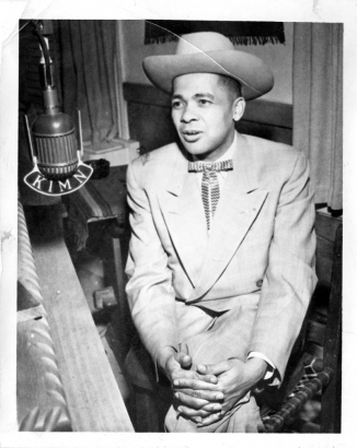 Portrait of Leroy Smith at KIMN radio