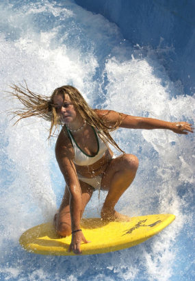 [FEDERAL HEIGHTS, CO. -  July 28, 2004)   Dawn Berth, 18, of Thornton, , competed with 40 other hopefuls and placed 2nd  in the girls competition in Water World's first  "Best Wave Babe and Wave Bum" surf contest Wednesday, July 28,  2004.  Catelyn Rob...