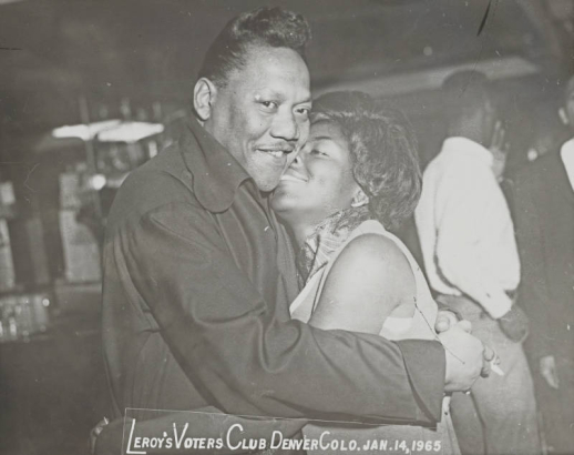 American blues singer, Bobby Bland photographed with a woman at LeRoy's Voters Club.