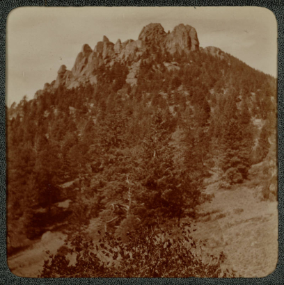 View of a mountain peak probably near Colorado Springs (El Paso County), Colorado.