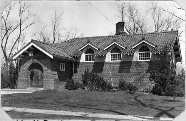 A view of the William H. Smiley Branch Library located in Berkeley Park in Denver, Colorado. The Smiley branch opened in 1918.