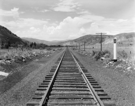 Denver and Rio Grande Western Railroad tracks pass through Eagle County, Colorado, by mile marker: "D307."