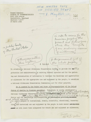 Wilderness Act (draft, March 19, 1956)