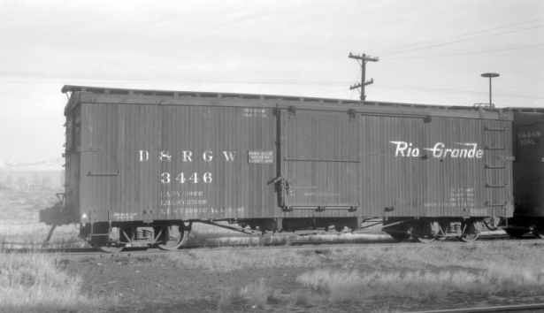 Boxcar. Photographed: Gunnison, Colo., November 17, 1945.