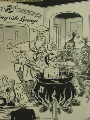 A Hessie and Tessie cartoon from the Joe "Awful" coffee Collection.