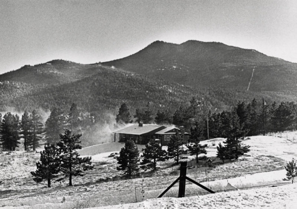 Shown is the north slope of Doublehead Mountain, on the right, the site favored by the Denver Organizing Committee for Olympic luge, bobsled and ski jump facilities. Photo was taken from the Peaceful Hills residential development north of proposed site.