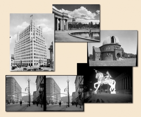 Collage of George Beam photographs of Denver, Colorado