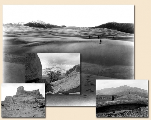 Collage of Beam photographs of the Great Sand Dunes