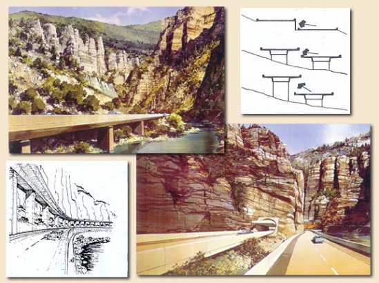 Architectural renderings of planned Glenwood Canyon highway improvements