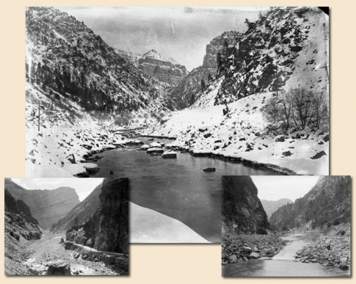 Collage of George Beam photographs of Glenwood Canyon