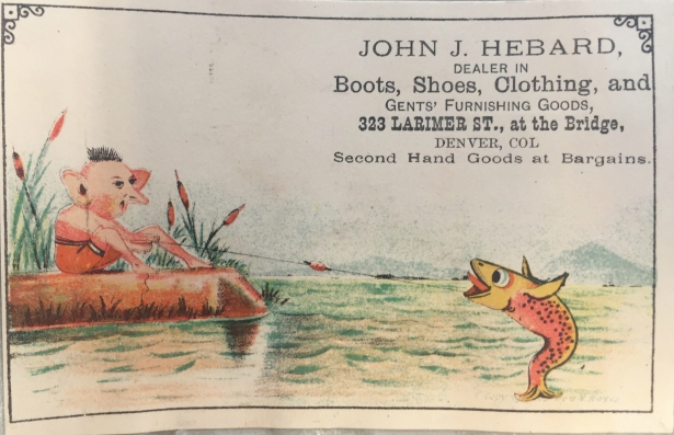 Advertising card for John J. Hebard. Part of the Advertising Card Scrapbook (WH7)